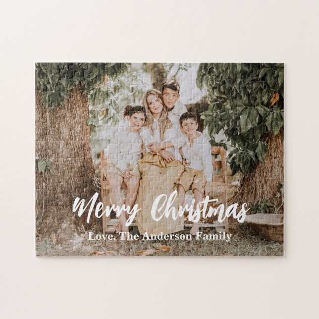 Puzzle Merry Christmas Photo Holiday (Horizontal)