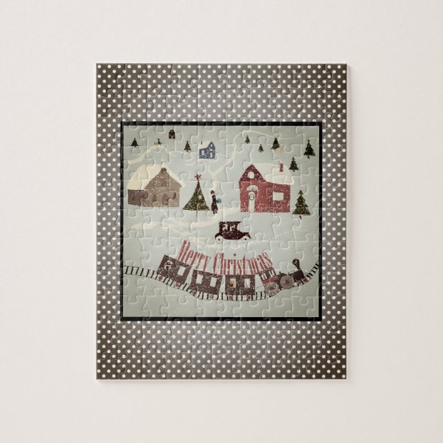 Puzzle Merry Christmas , rétro (Vertical)