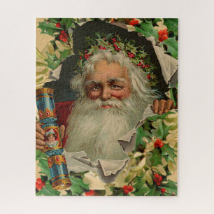 Puzzle Merry Christmas Santa Claus Holly