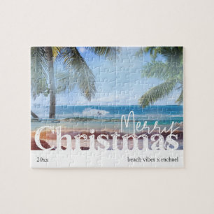Puzzle Merry Christmas Tropical Beach Photo