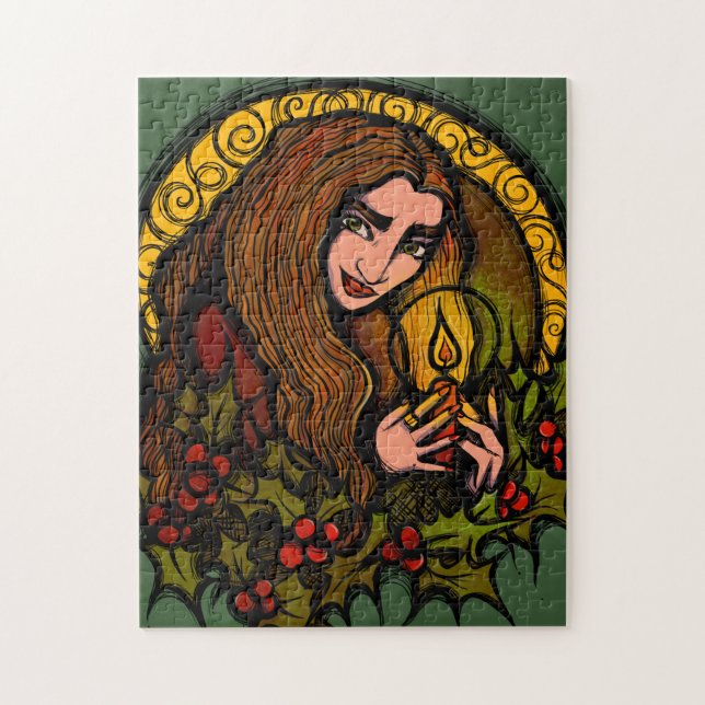 Puzzle Merry Yule sorcière (Vertical)
