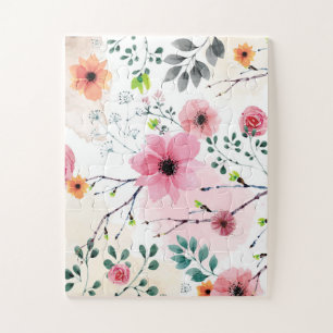 Puzzle Mes fleurs de jardin (technique de l'aquarelle)