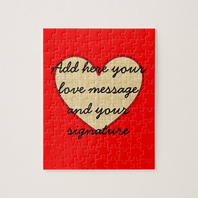 Puzzle Message personnalisable I Love You (Vertical)