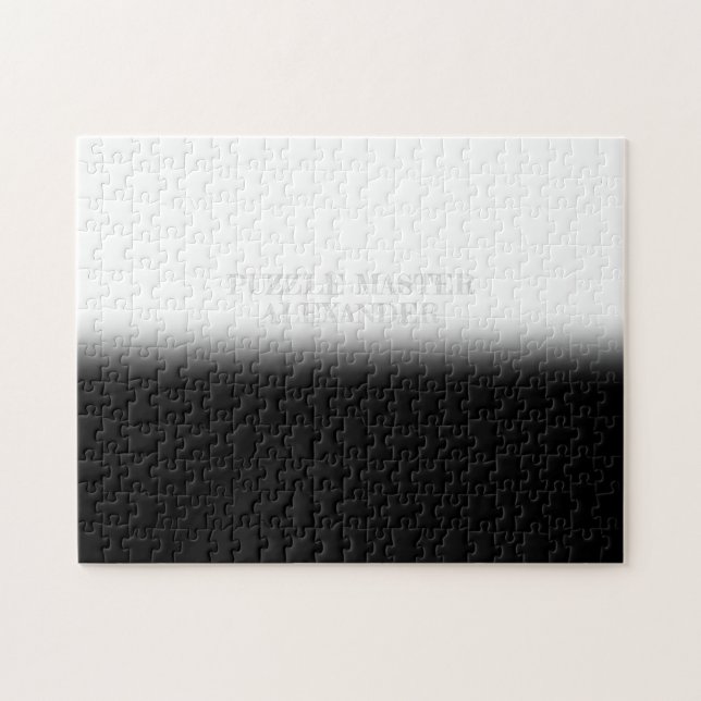 Puzzle Message Secret noir et blanc personnalisé (Horizontal)