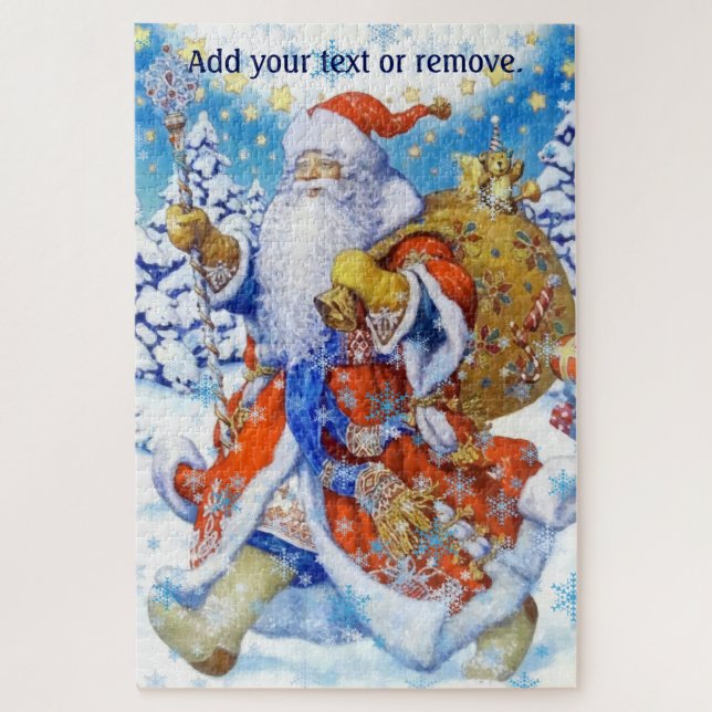 Puzzle Message traditionnel de carte postale de Noël Père (Vertical)