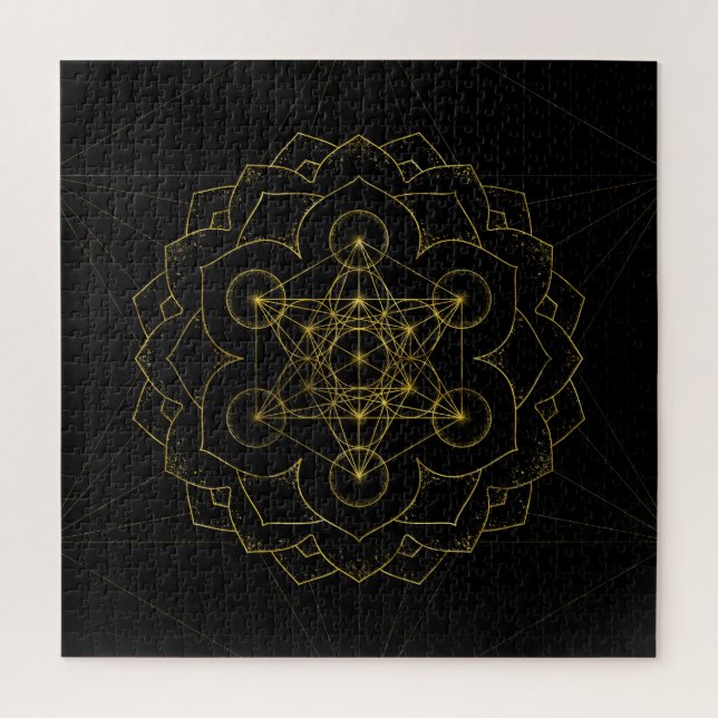 Puzzle Métatron's Cube in lotus Sacred Geometry (Vertical)