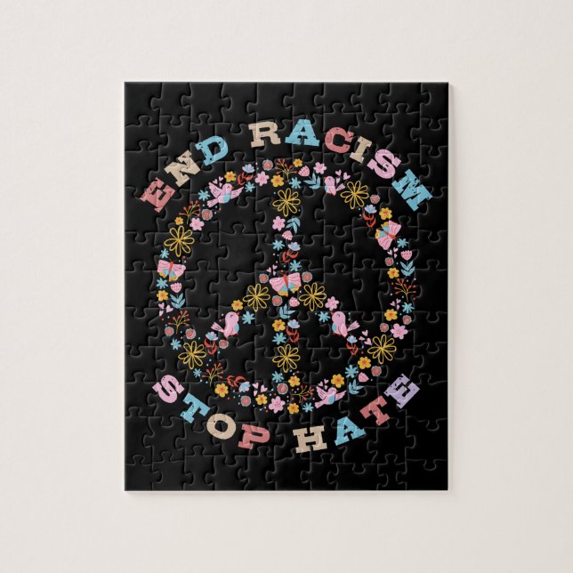 Puzzle Mettre fin au racisme Arrêter la haine (Vertical)