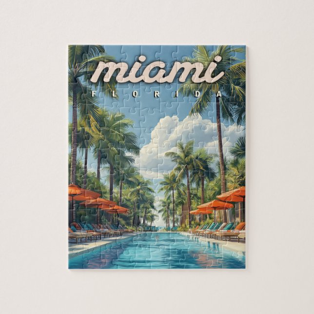 Puzzle Miami Pool Vintage (Vertical)