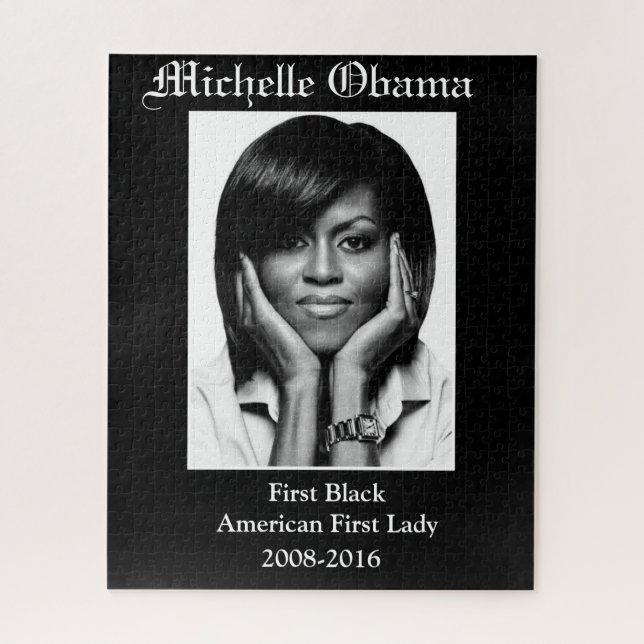 Puzzle MICHELLE OBAMA PREMIER poster NOIR FIRST LADY (Vertical)