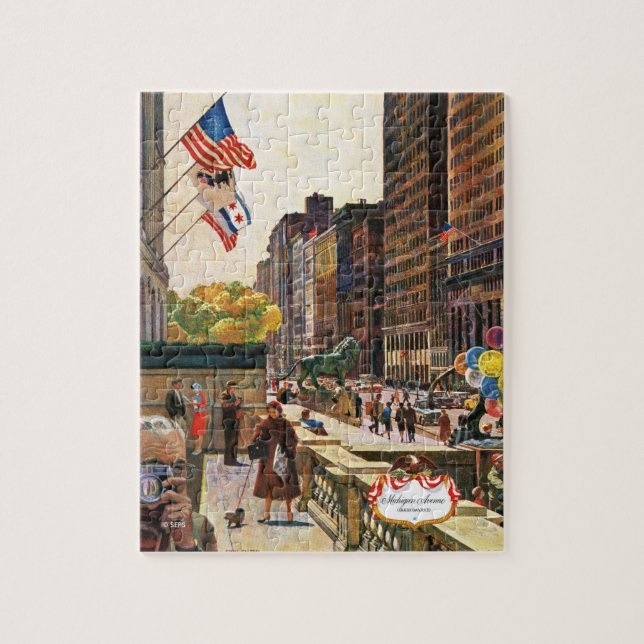Puzzle Michigan Avenue, Chicago par John Falter (Vertical)