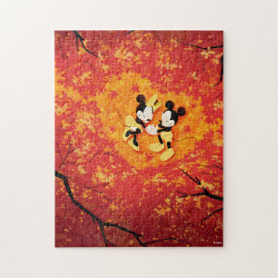Puzzle Mickey & Minnie Amour d'Automne