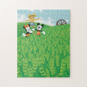 Puzzle Mickey & Minnie dans un champ de blé