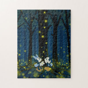 Puzzle Mickey & Minnie Forêt aux lucioles