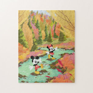 Puzzle Mickey & Minnie traversant un ruisseau