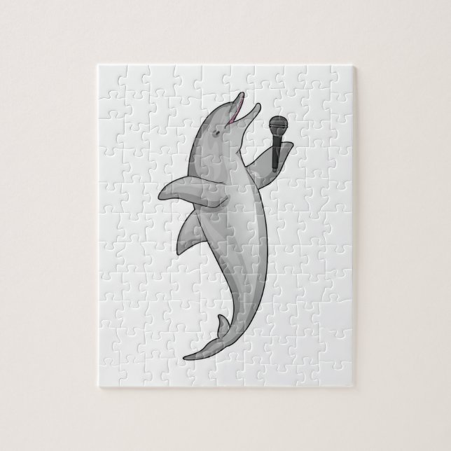 Puzzle Microphone Dolphin Singer (Vertical)