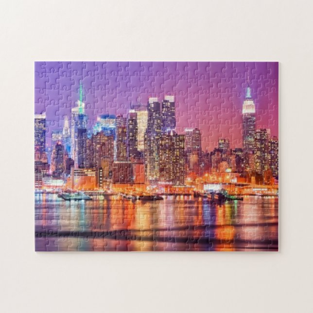 Puzzle Midtown Manhattan la nuit avec l'empire Stae (Horizontal)