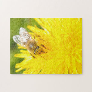 Puzzle Miel Bee Dandelion Belle Macro Jaune Soleil