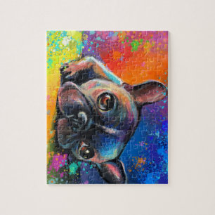 Puzzle mignon de chiot d'art de bouledogue