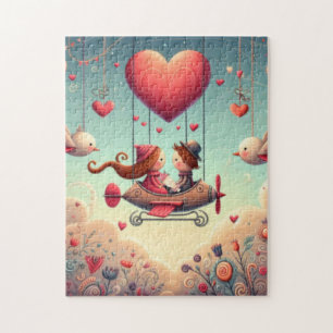 Puzzle Mignonne bémol Saint Valentin hydravion