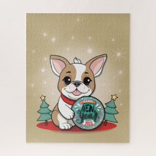 Puzzle Mignonne French Bulldog Drôle Bonne année
