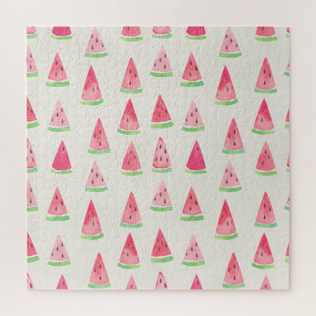 Puzzle Mignonne pastèque : motif d'aquarelle transparente (Vertical)