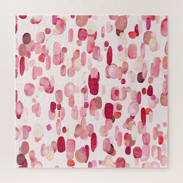 Puzzle Mignonnes Zones Rouges Roses Simples (Vertical)