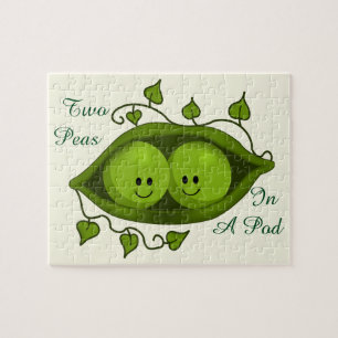Puzzle Mignons Deux Petits Pois Dans Une Cosse