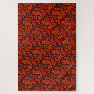 Puzzle Mignons motifs paisley tourbillonnants marron