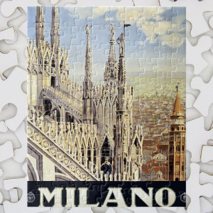 Puzzle Milano Italie Cathédrale gothique Duomo Vintage vo