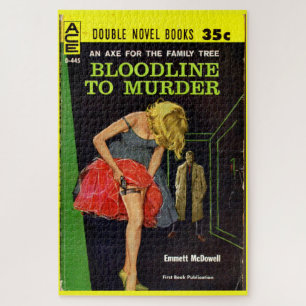 Puzzle milieu des années 1950 Bloodline to Murder pulpe c