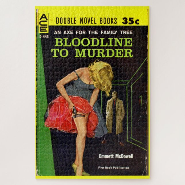 Puzzle milieu des années 1950 Bloodline to Murder pulpe c (Vertical)