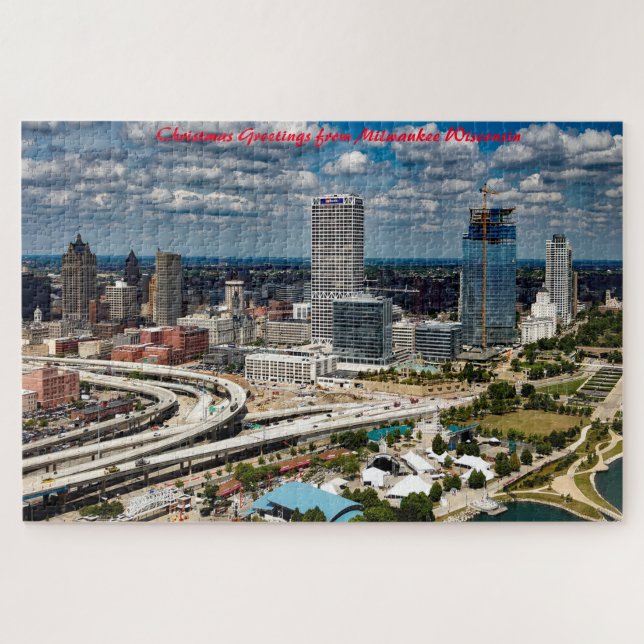 Puzzle Milwaukee Wisconsin.voeux de Noël (Horizontal)