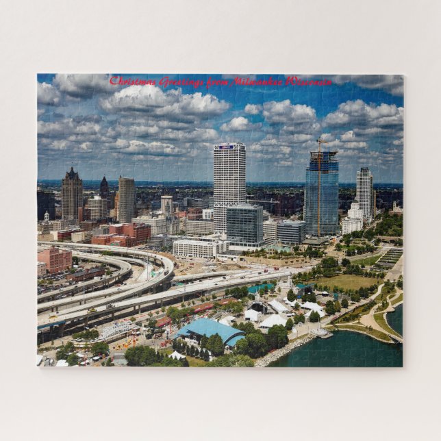 Puzzle Milwaukee Wisconsin.voeux de Noël (Horizontal)