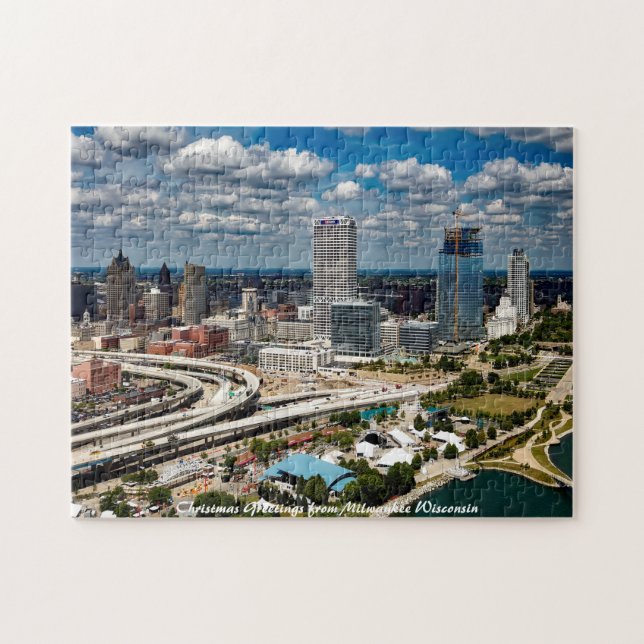Puzzle Milwaukee Wisconsin.voeux de Noël Jigsaw Puz (Horizontal)