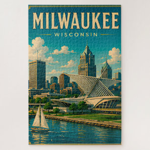 Puzzle ⛵ Milwaukee Wisconsin vue sur le lac