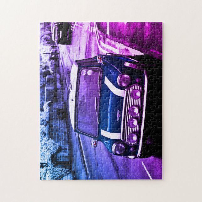 Puzzle Mini Cooper Morris Bunt Blau (Vertical)