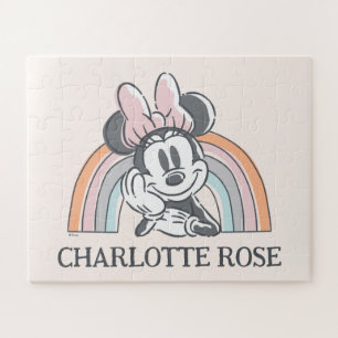 Puzzle Minnie Mouse Arc-en-ciel Personnalisé
