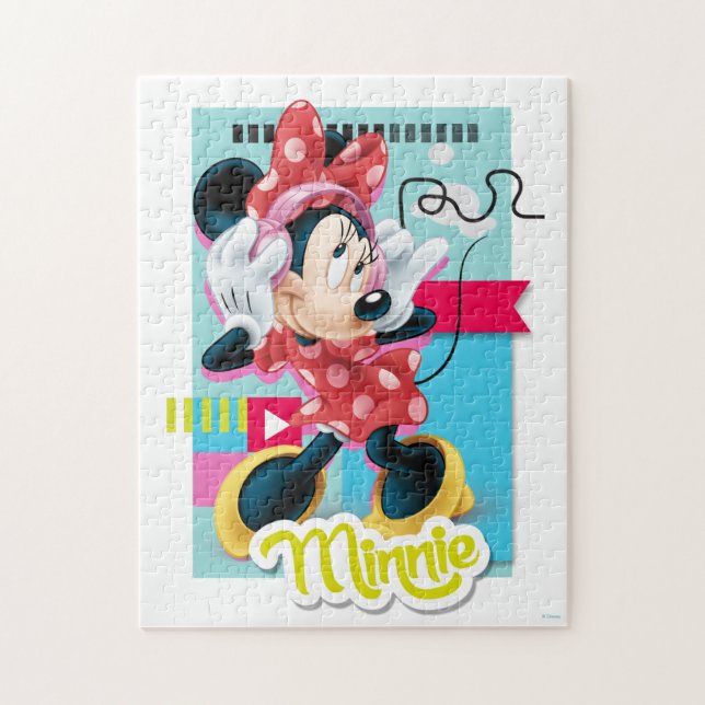Puzzle Minnie Souris Écouter De La Musique (Vertical)