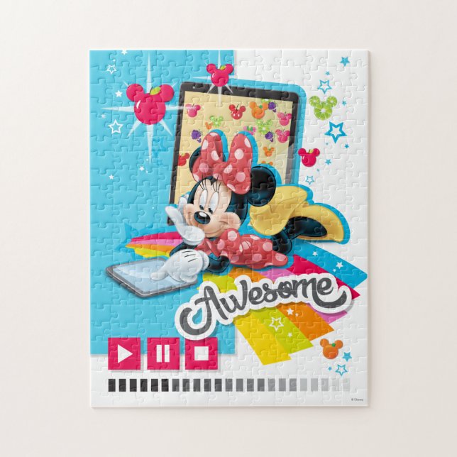 Puzzle Minnie Souris Lecture Sur Tablet PC (Vertical)