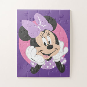 Puzzle Minnie Souris Violet Pois