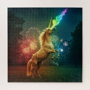 Puzzle Minuit Unicorne - Gold Rainbow Fireworks