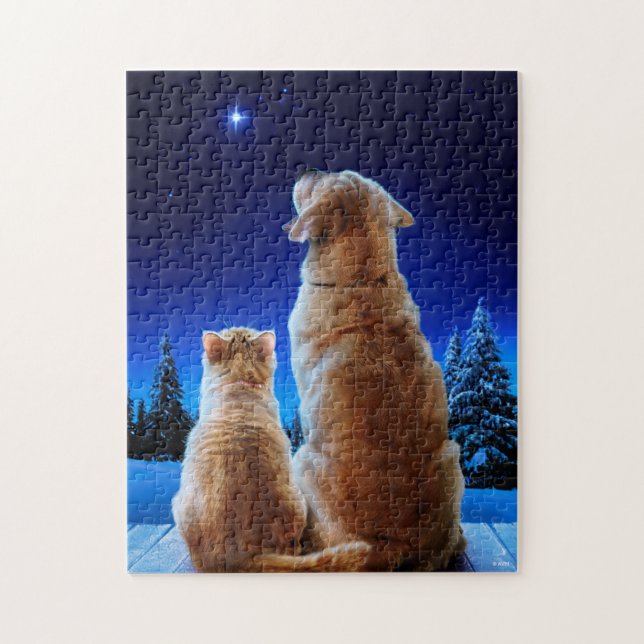 Puzzle Miracle de Noël pour chat et chien (Vertical)