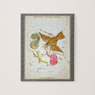 Puzzle Miroir d'Urania, Carte céleste d'astronomie vintag