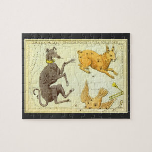 Puzzle Miroir d'Urania, Carte céleste d'astronomie vintag