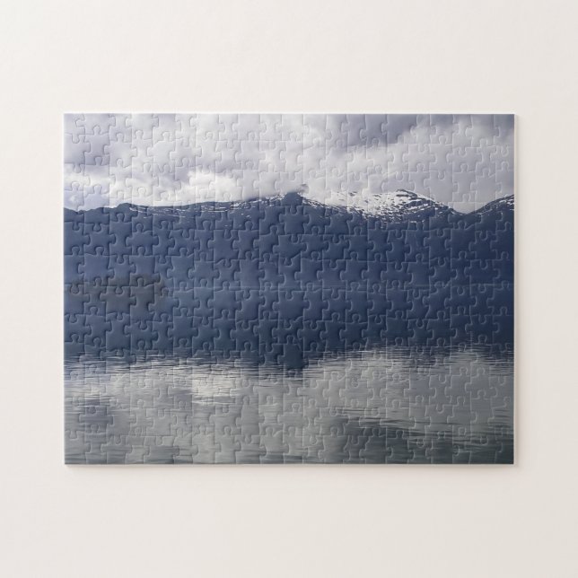 Puzzle Misty Alaskan Sea dans les tons bleu (Horizontal)