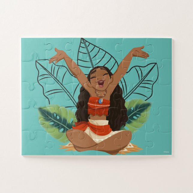 Puzzle Moana Assis parmi les Feuilles (Horizontal)