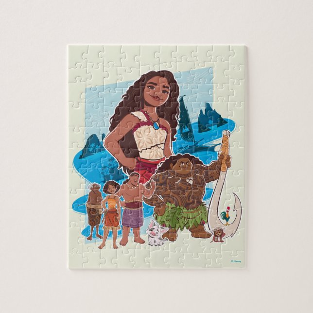 Puzzle Moana & Crew vole au-delà de l'Horizon (Vertical)