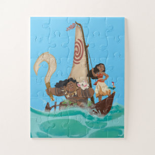 Puzzle Moana et ses amis Embark sur la quête