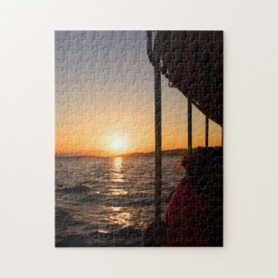Puzzle Mode de vie égéen en bateau au coucher du soleil e