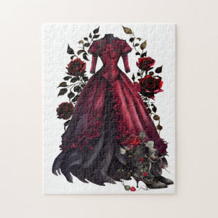 Puzzle Mode gothique Robe victorienne et bottes de talon 